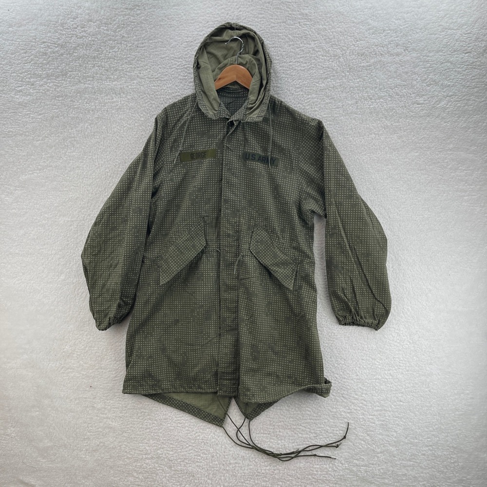 Vintage Military Fishtail Parka Jacket Mens Medium Night Camo 1984 Desert Coat